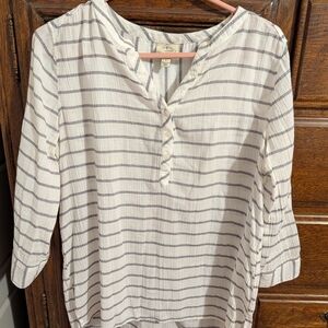 St. John's Bay White and Gray Striped Blouse